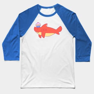 Cupcake Shark Baseball T-Shirt